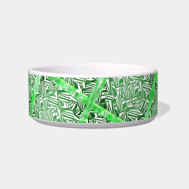 Squares, fake tile, fake green foliage    bowl (Front)