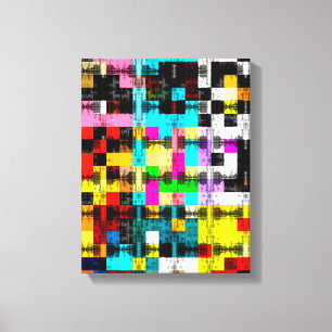 Squares Geometric colourful abstract art  Canvas Print