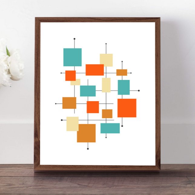 Squares Mid Century Modern Styled Poster (Creator Uploaded)