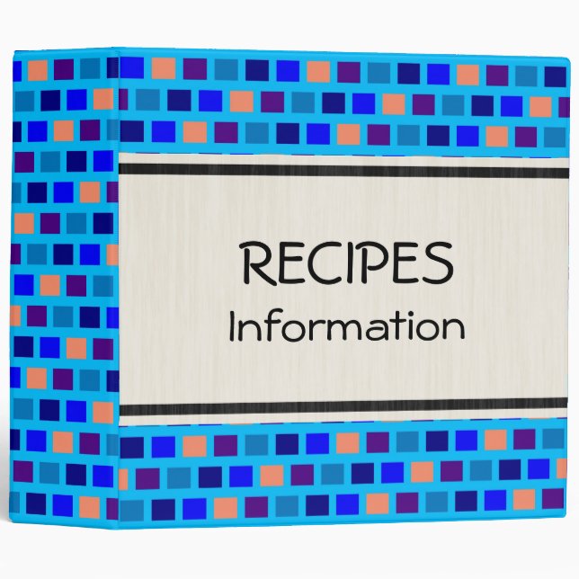 Squares Modern Geometric Pattern 2 Binder (Front/Spine)