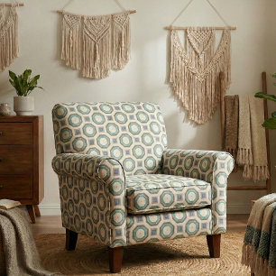 Squares & Octagon Shapes Geometric Pattern Fabric