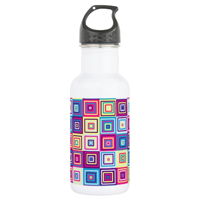 Squares Pattern 532 Ml Water Bottle (Front)