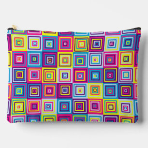 Squares Pattern Accessory Pouch