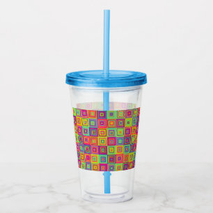 Squares Pattern Acrylic Tumbler