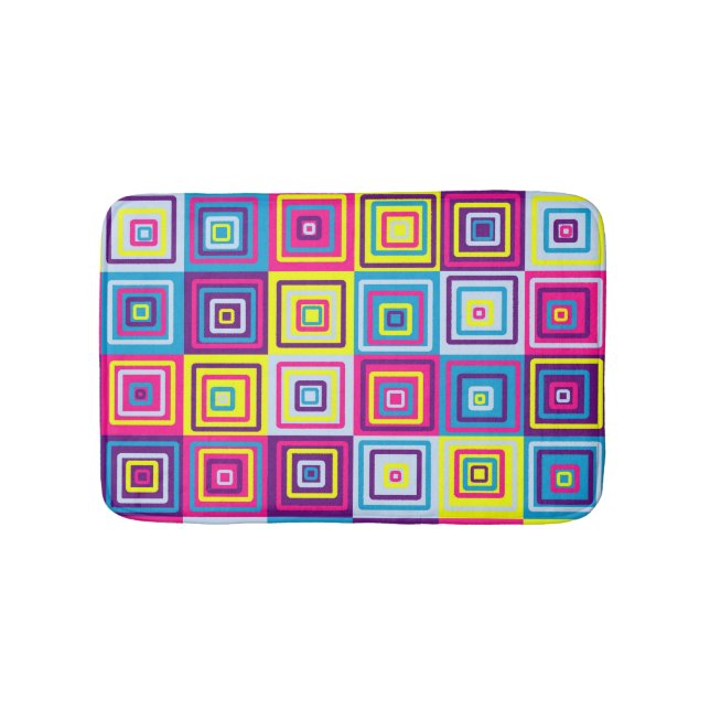 Squares Pattern Bath Mat (Front)