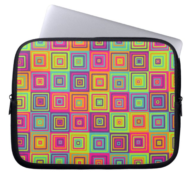 Squares Pattern Laptop Sleeve (Front)
