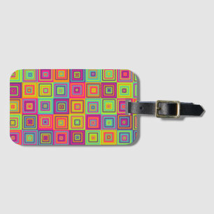 Squares Pattern Luggage Tag