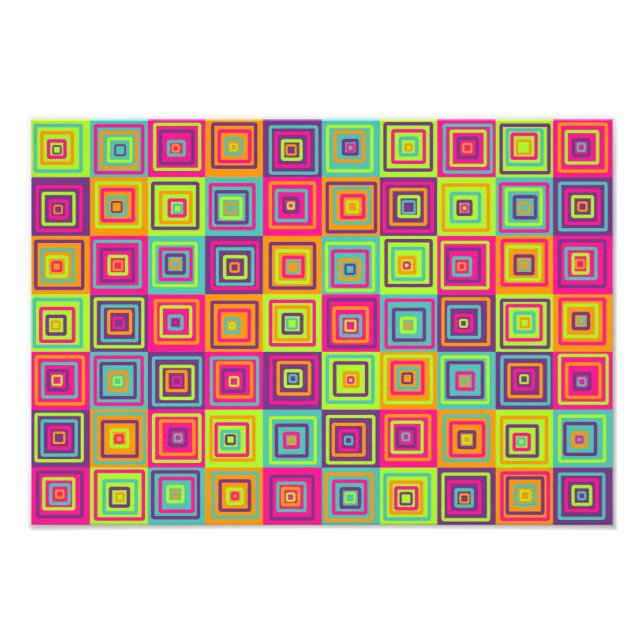 Squares Pattern Photo Print (Front)