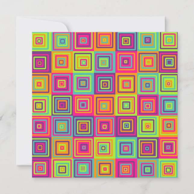 Squares Pattern Save The Date (Front)