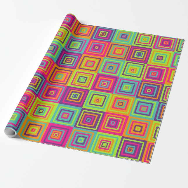 Squares Pattern Wrapping Paper (Unrolled)