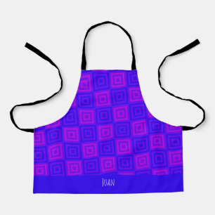 Squares & Squares Blue Violet Minimal Pattern Apron