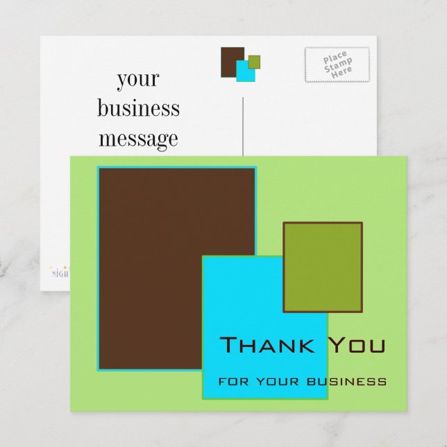 Squares Thank You Postcard (Front/Back)