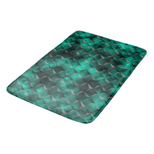 Squares to triangles stained in some emerald color bath mat