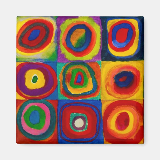 Squares with Circles, Abstract, Wassily Kandinsky Magnet (Front)