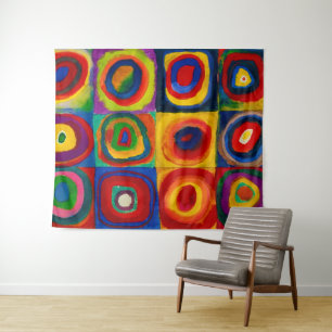 Squares with Circles, Abstract, Wassily Kandinsky Tapestry