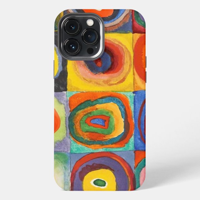 Squares with Concentric Circles by Kandinsky iPhone Case (Back)