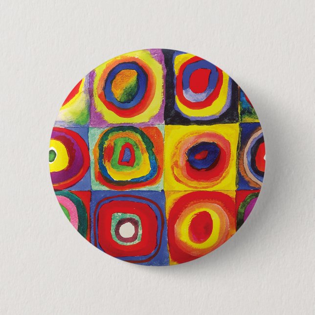 Squares with Concentric Circles Hiroaki Takahashi 2 Inch Round Button (Front)