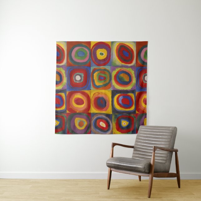 Squares With Concentric Circles Tapestry (In Situ (Horizontal))
