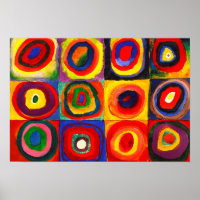 Squares with Concentric Circles Vintage Poster