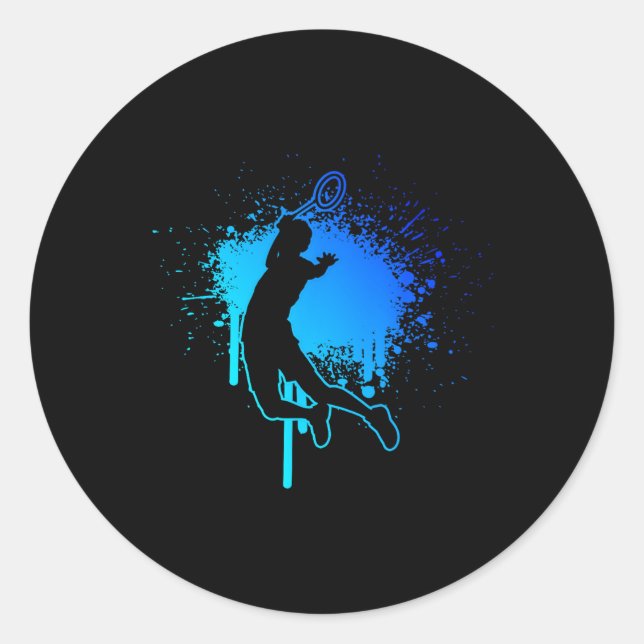 Squash Badminton Badminton Player Shuttle  Classic Round Sticker (Front)
