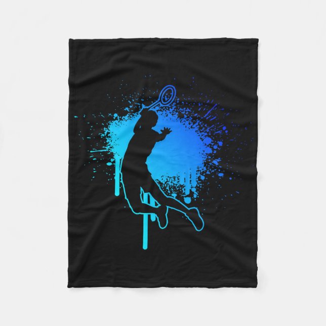 Squash Badminton Badminton Player Shuttle  Fleece Blanket (Front)