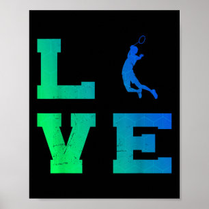 Squash Badminton Player Mens Shuttle Badminton Poster
