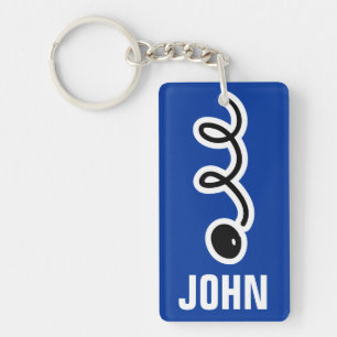 Squash ball keychain with personalized name