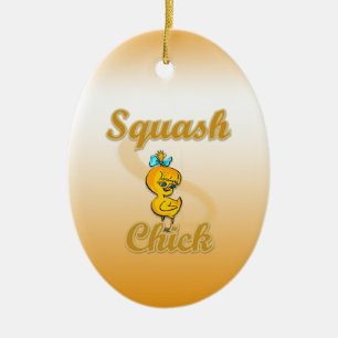 Squash Chick Ceramic Ornament