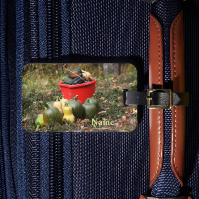 Squash Country Garden Harvest Personalized Luggage Tag (Front Insitu 4)