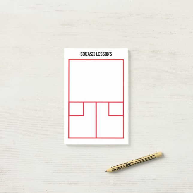 Squash court lines top view custom post-it notes (On Desk)