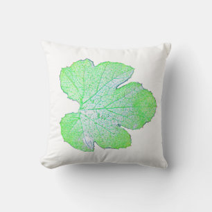 Squash Green Leaf Texture Cushion Throw Pillow