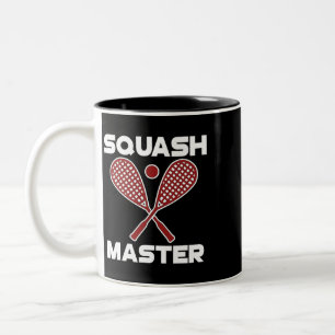 Squash Master Funny Game Tournament League Sport Two-Tone Coffee Mug