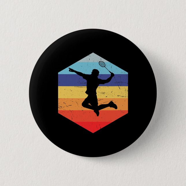 Squash Men's Badminton Player 1  2 Inch Round Button (Front)