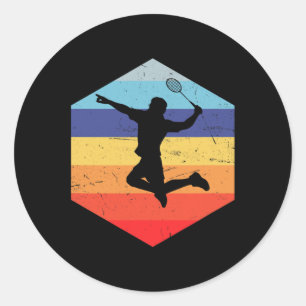 Squash Men's Badminton Player  Classic Round Sticker