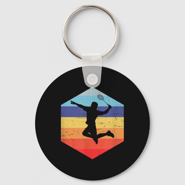 Squash Mens Badminton Player  Keychain (Front)