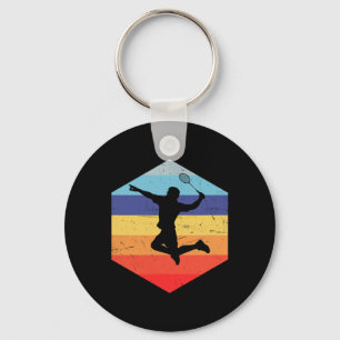 Squash Men's Badminton Player Keychain