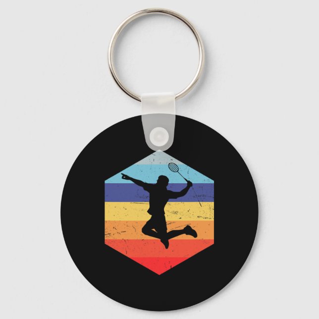 Squash Men's Badminton Player  Keychain (Front)