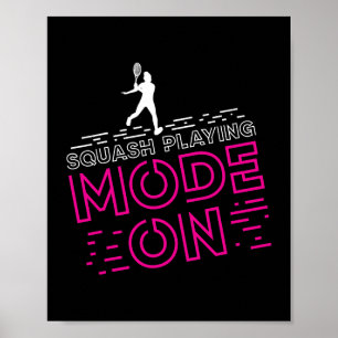 Squash Mode on design for squash player and squash Poster
