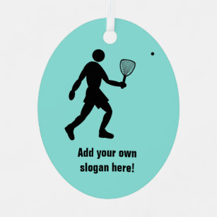 Squash or Racquetball Player and your text Metal Ornament