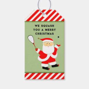 Squash Player Christmas Gift Tags