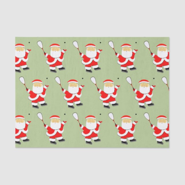 Squash Player Christmas Holiday Tissue Paper (Front)