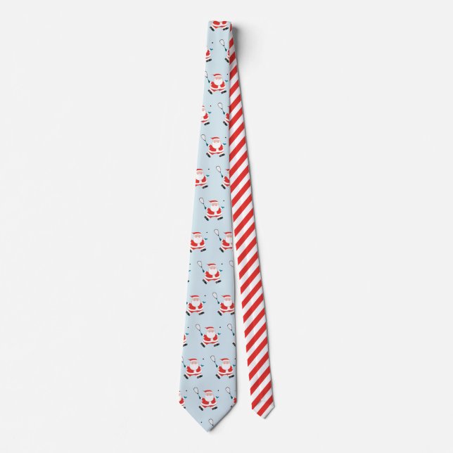 squash player Christmas novelty Neck Tie (Front)