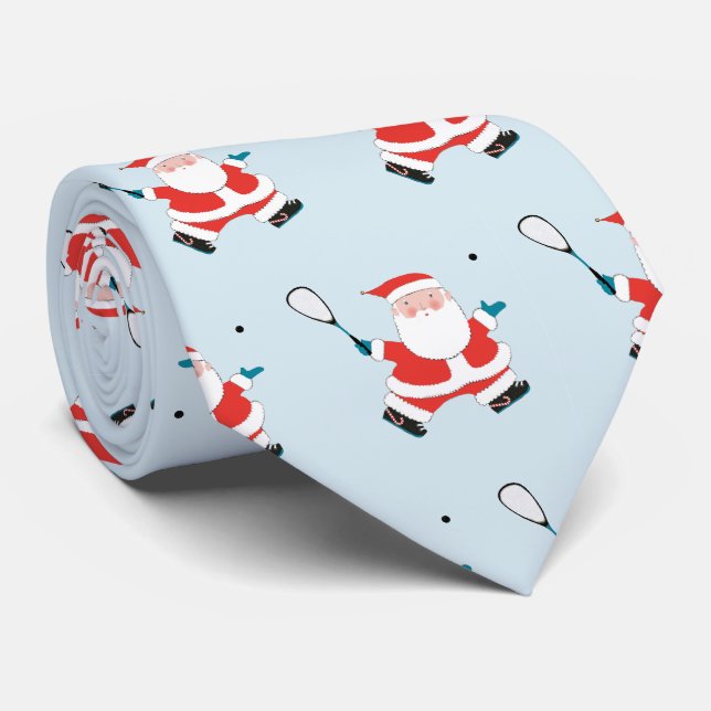 squash player Christmas novelty Neck Tie (Rolled)