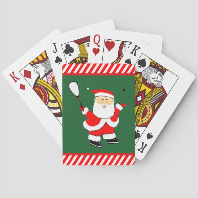 Squash Player Christmas Playing Cards (Back)