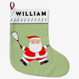 Squash Player Large Christmas Stocking