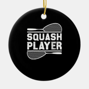 Squash Player Racket Ball Sports Indoor Tennis Cou Ceramic Ornament