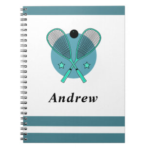Squash Racquetball Rackets Player Coach Kids Name  Notebook