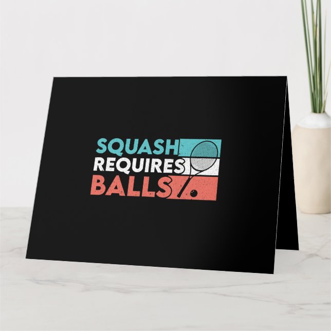 Squash Requires Balls Racquetball Squash Player Cr Card (Front)