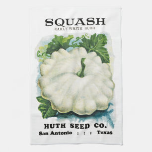 Squash Seed Packet Label Kitchen Towel