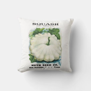 Squash Seed Packet Label Throw Pillow